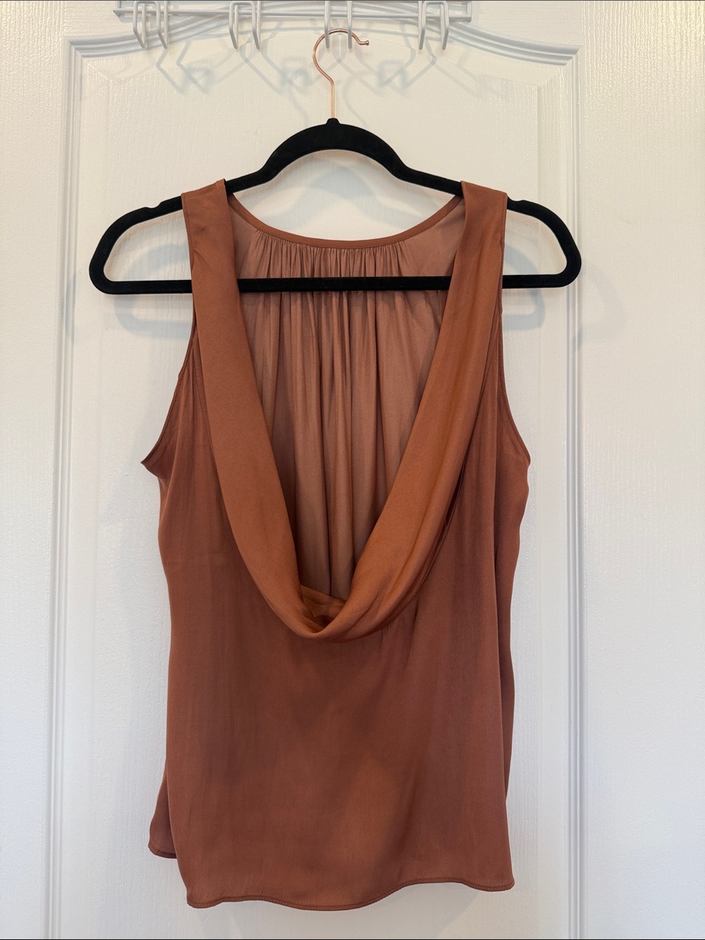 Anthropology (Current Air) Rust-Colored Sleeveless Gathered Neck Camisole